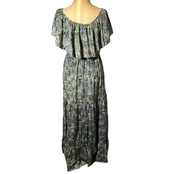 Elan Floral Off the Shoulder Maxi Dress Size Small - Picture 2 of 4